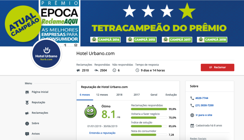 Hotel Urbano Reclame Aqui