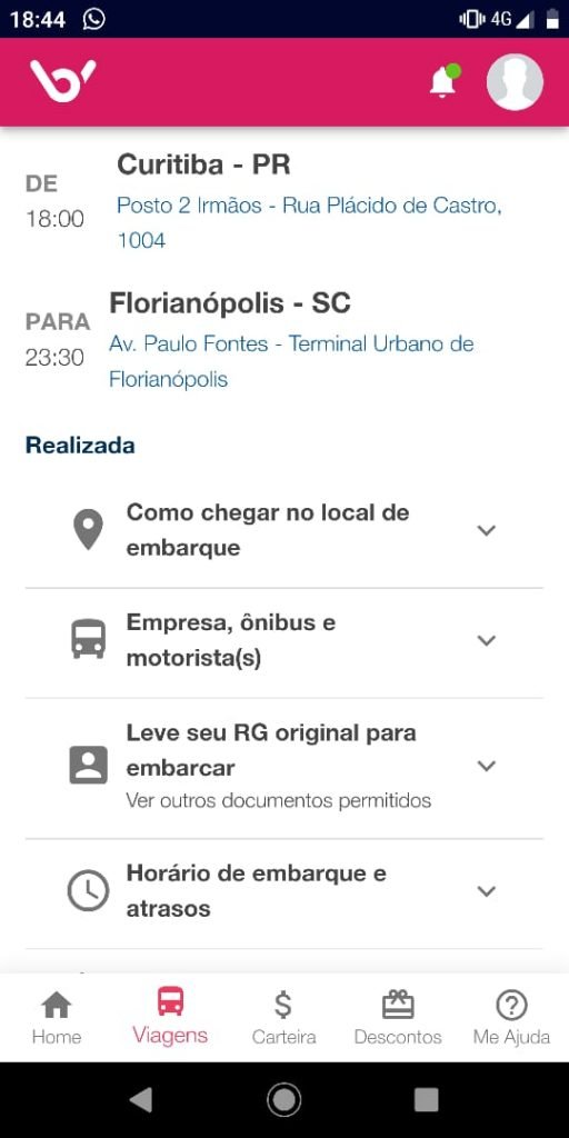 Reserva pela Buser de Curitiba para Florianópolis