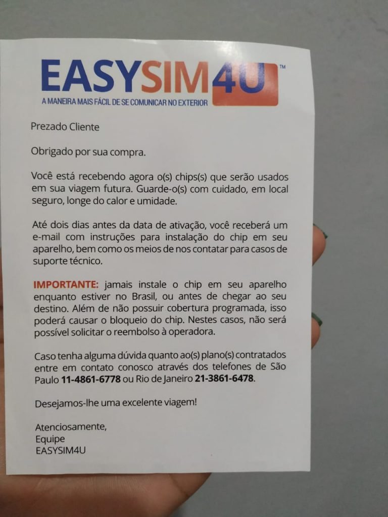 Chip de internet para viagem internacional