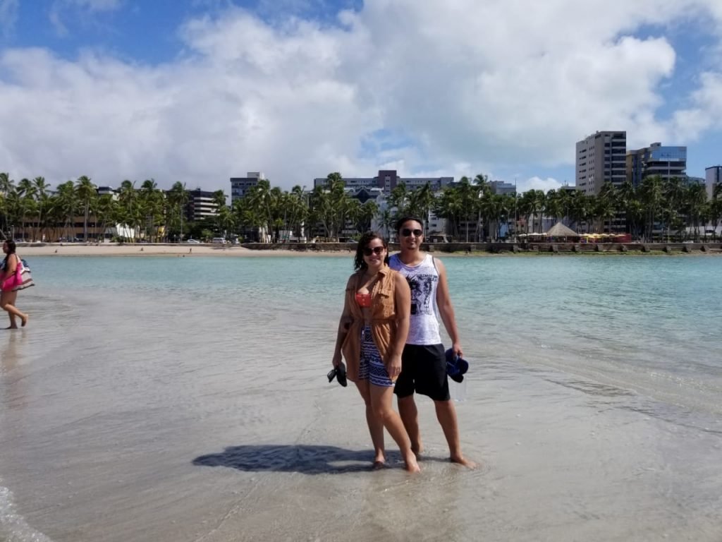 Banco de areia na Praia de Ponta Verde, em Maceió