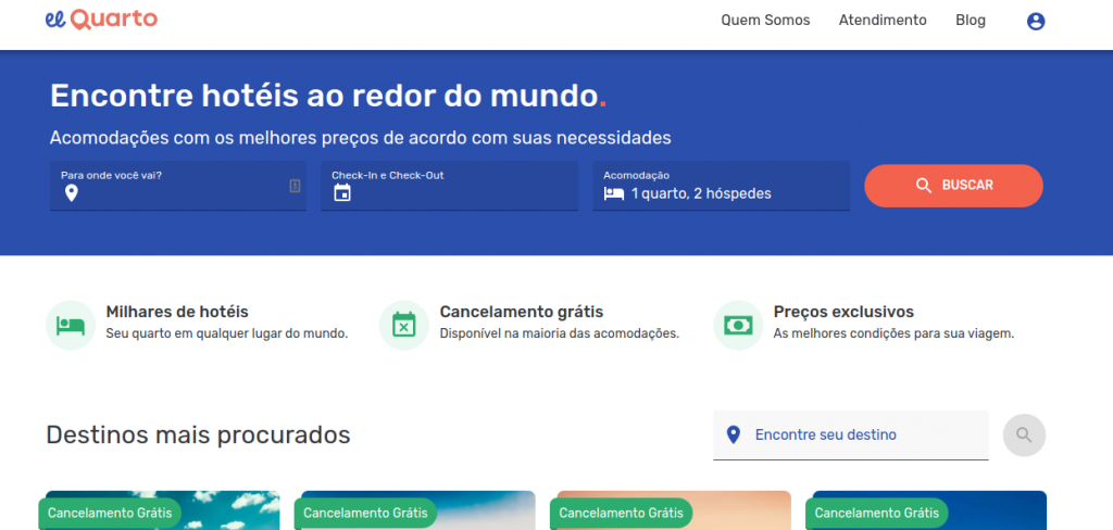 Página da plataforma online El Quarto