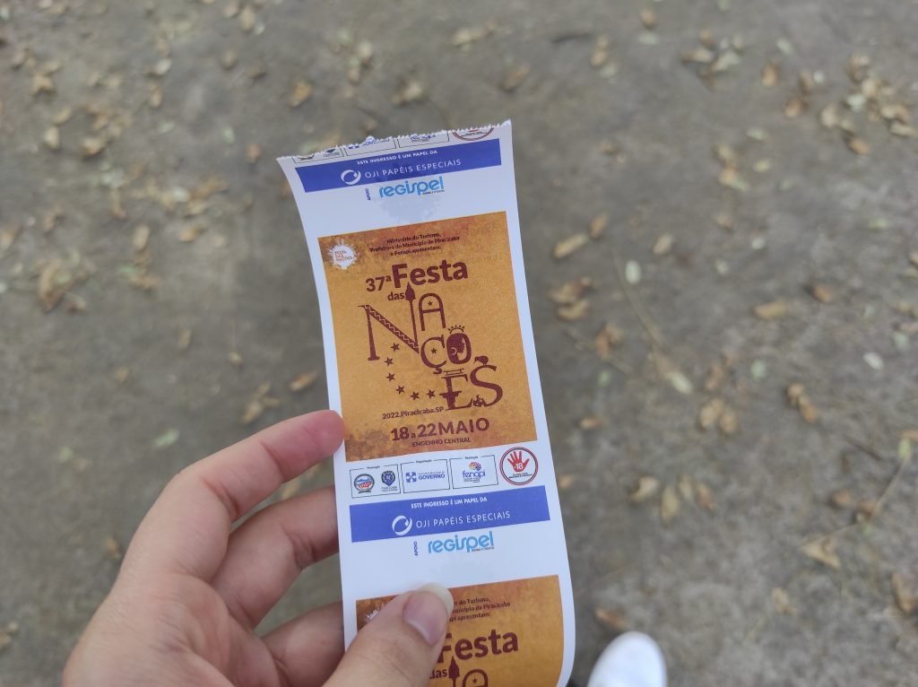 Ingresso para festa das nações