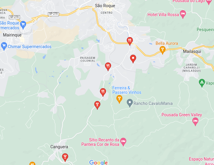 Mapa da Rota do Vinho em São Roque